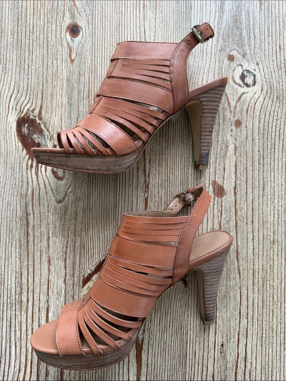 Franco Sarto - Women's Tan Strappy High-Heel Sandals